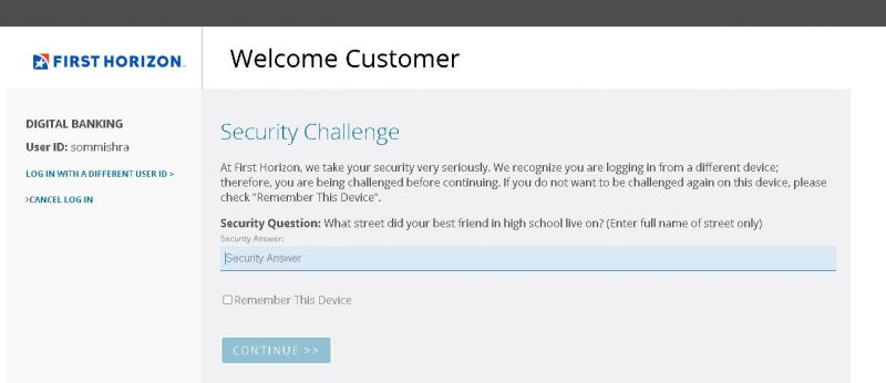 First Tennessee Bank Security Question Password