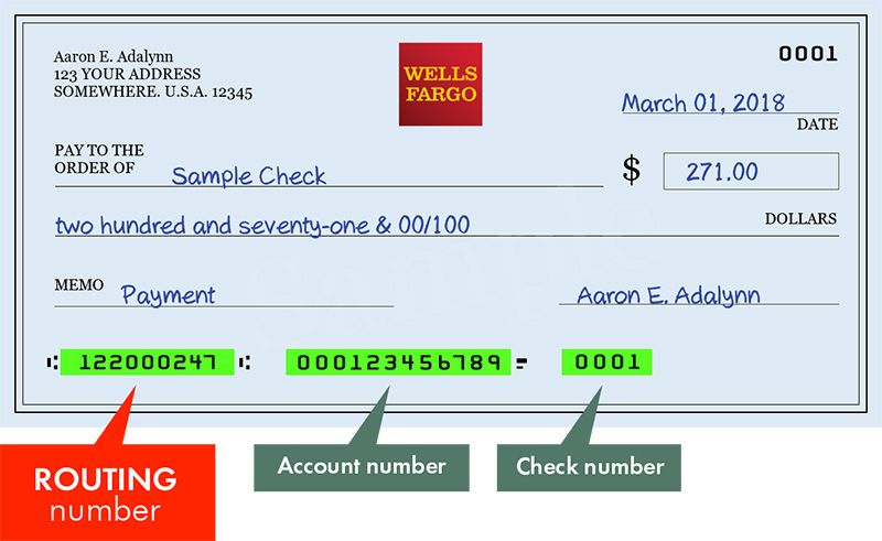 what is a aba number for wells fargo