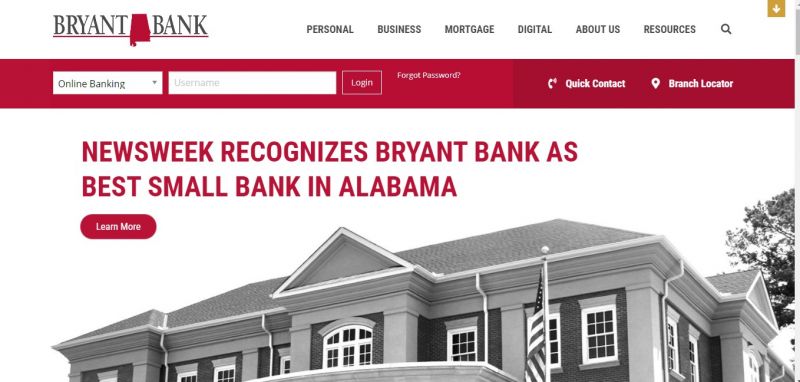 Bryant Bank Homepage