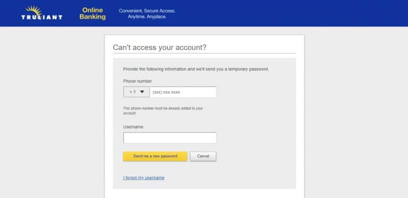 Truliant Federal Credit Union ForgotPassword