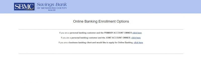 Savings Bank of Mendocino County Enrollment