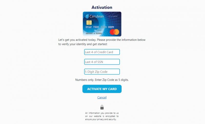 Cerulean Credit Card Activation