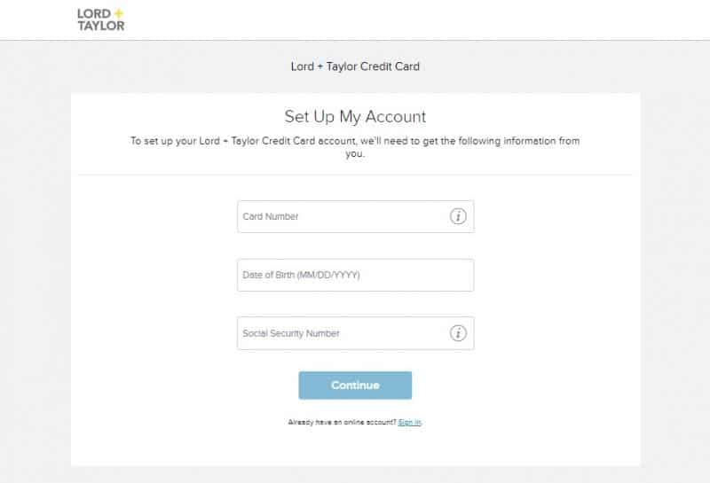 Lord and Taylor Credit Card Enrollment