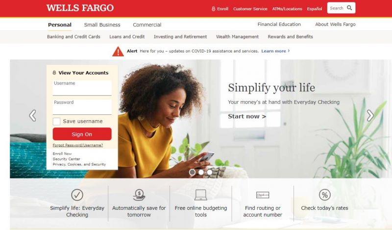 Wells Fargo Credit Card Homepage