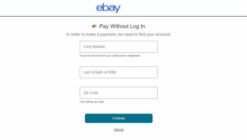 ebay Credit Card MakePayment