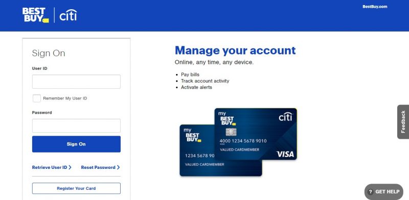 My Best Buy Credit Card Homepage