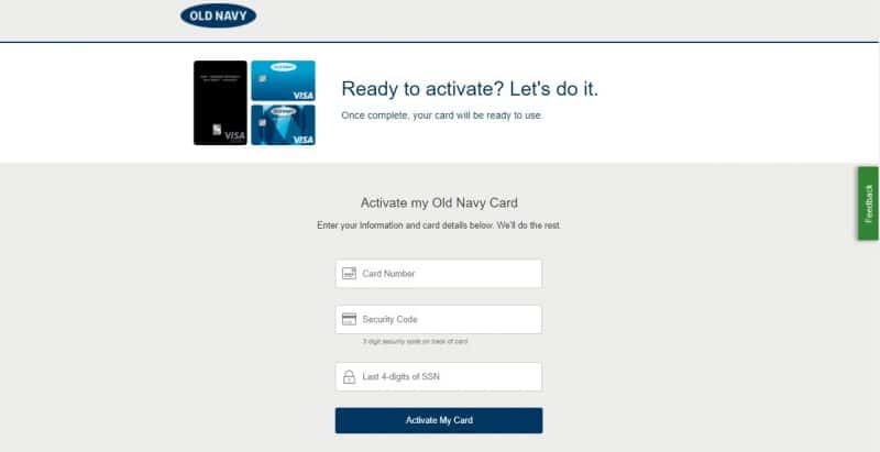 Old Navy Credit Card Activation