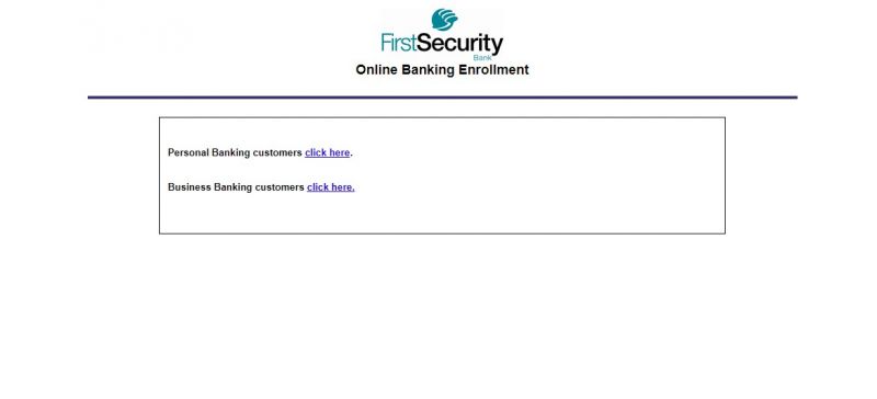First Security Bank Enrollment