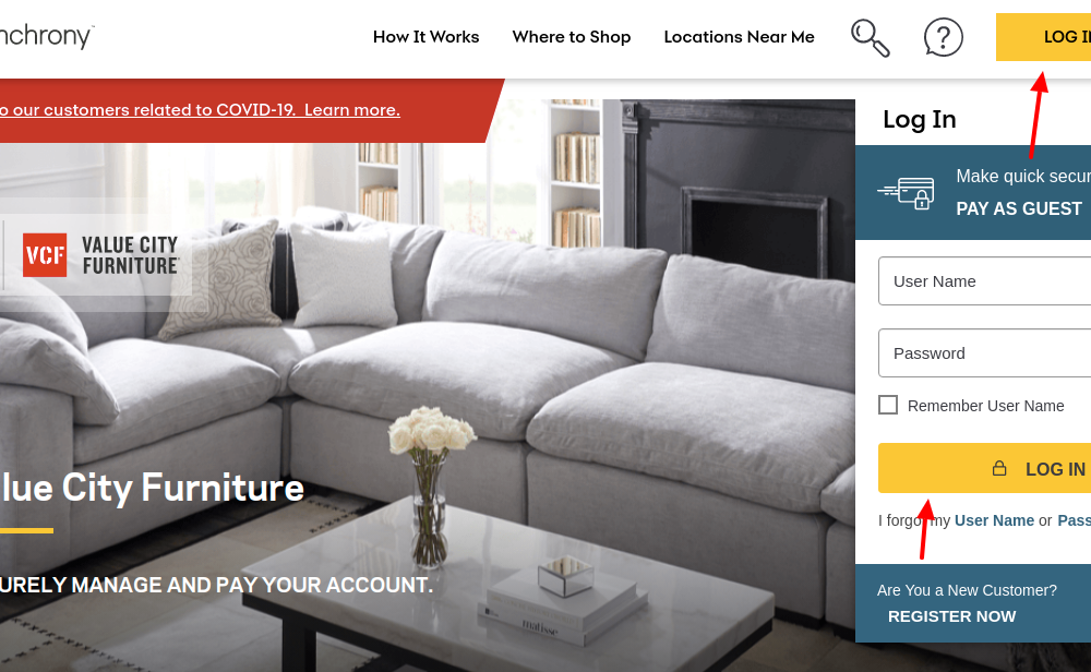 Value City Furniture Credit Card Login – Make Payment, Customer Services