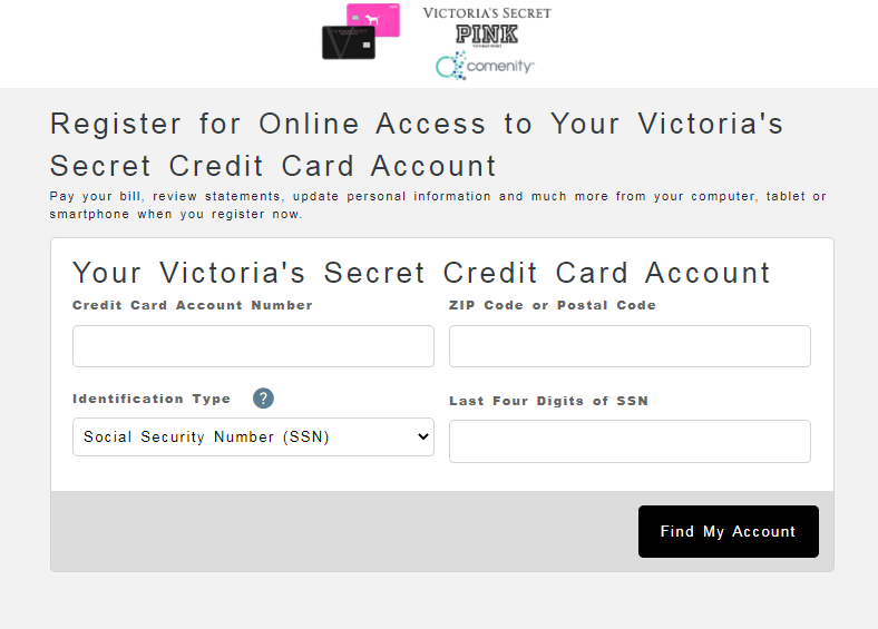 Victoria’s Secret Credit Card Enroll steps
